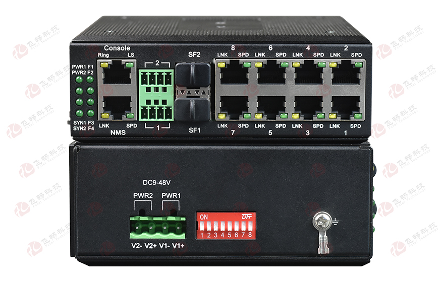 HJCA16海角官网科技-网管型 工业级8路百兆电1路千兆光 光纤收发器