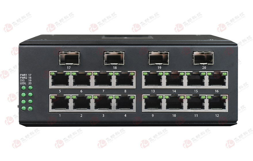 HJCA16海角官网科技-工业轨式 全国产轻管理型16路千兆电+4千兆固定或SFP光口 91海角社区下载